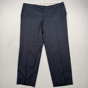 Canali Dress Pants Mens 42x28 Blue Wool Flat Front Straight Leg Made Italy